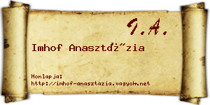 Imhof Anasztázia névjegykártya